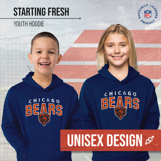 Chicago Bears NFL Youth Starting Fresh Hoodie- Pro Football Sweatshirt for Boys and Girls - Navy