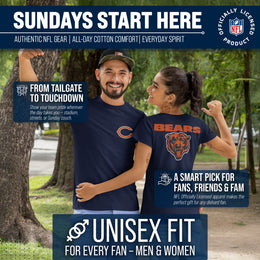 Chicago Bears NFL Pro Football Final Countdown Adult Cotton-Poly Short Sleeved T-Shirt For Men & Women - Navy