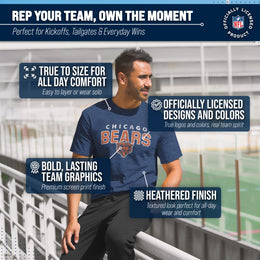 Chicago Bears NFL Starting Fresh Short Sleeve Heather T-Shirt - Navy