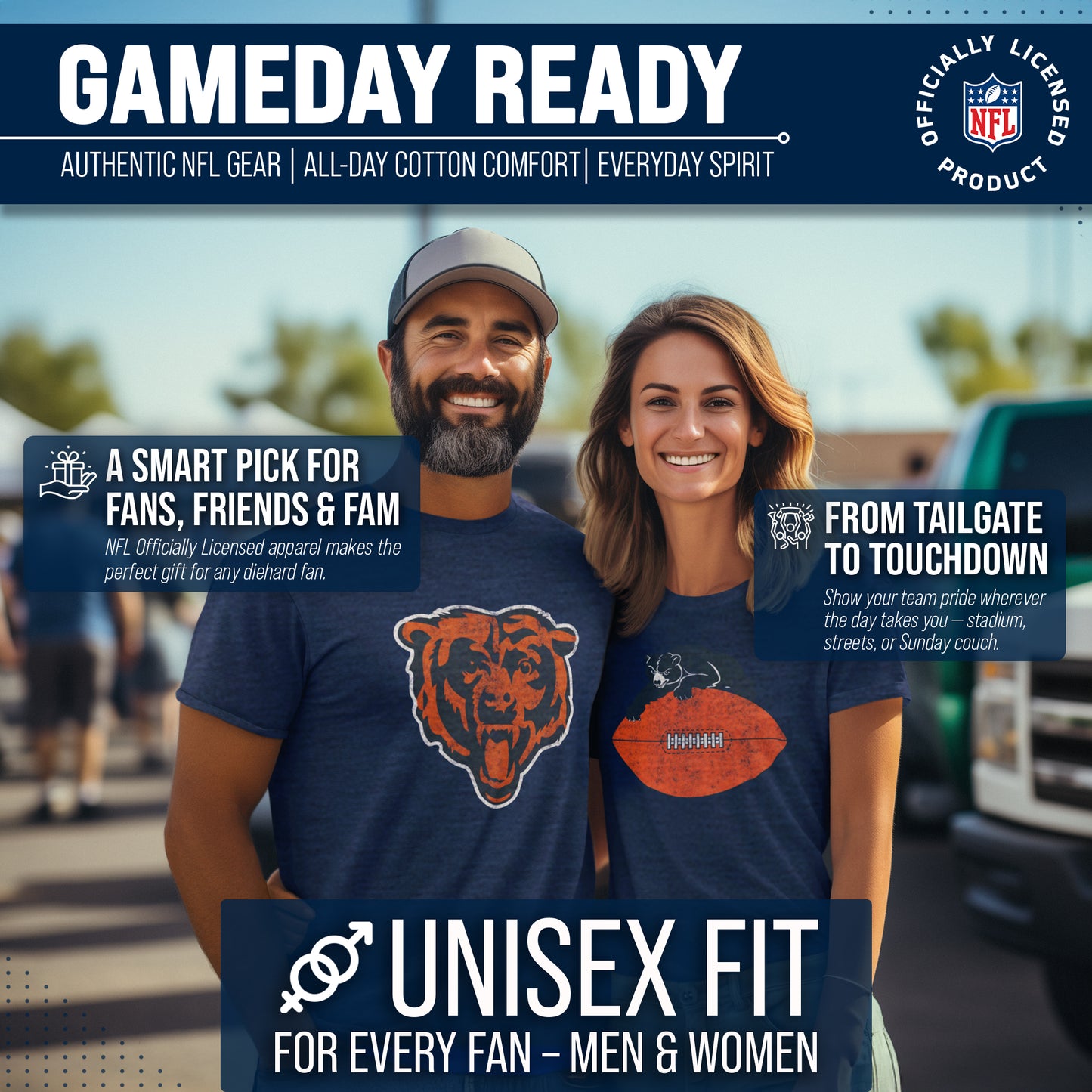 Chicago Bears NFL Modern Throwback T-shirt - Navy