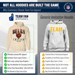 Chicago Bears Ladies NFL Starstruck Fleece Pullover Hooded Sweatshirt - Cream