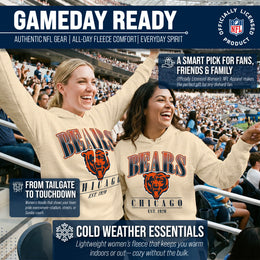 Chicago Bears Ladies NFL Starstruck Fleece Pullover Hooded Sweatshirt - Cream