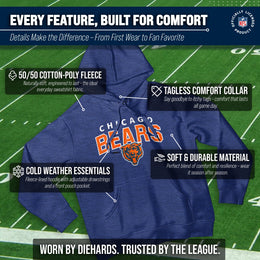 Chicago Bears NFL Adult Unisex Starting Fresh Ultra Soft Fleece Hooded Sweatshirt - Navy