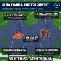 Chicago Bears NFL Adult Unisex Modern Throwback Ultra Soft Fleece Hooded Sweatshirt - Navy