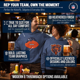 Chicago Bears NFL Adult Unisex Modern Throwback Ultra Soft Fleece Hooded Sweatshirt - Indigo/Navy