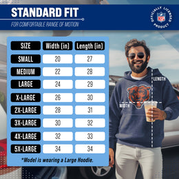 Chicago Bears NFL Adult Unisex Modern Throwback Ultra Soft Fleece Hooded Sweatshirt - Indigo/Navy