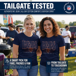 Chicago Bears NFL Womens Overtime Blueprint Tag-Less T-Shirt - Navy