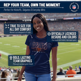 Chicago Bears NFL Womens Overtime Blueprint Tag-Less T-Shirt - Navy