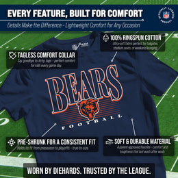 Chicago Bears NFL Youth Overtime Blueprint Football T-Shirt Unisex Tag Free Comfortable - Navy