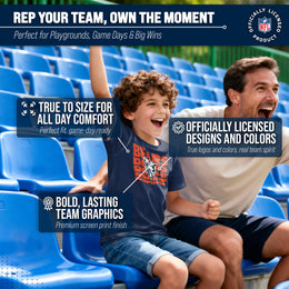 Chicago Bears NFL Youth Repeating Logo Football T-Shirt Unisex Tag Free Comfortable - Navy