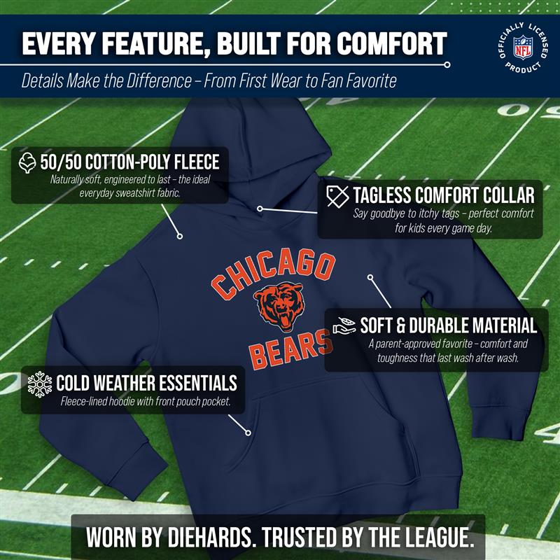 Chicago Bears NFL Youth Gameday Hooded Sweatshirt - Navy