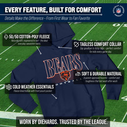 Chicago Bears NFL Youth Overtime Blueprint Football Fleece Hooded Sweatshirt - Navy