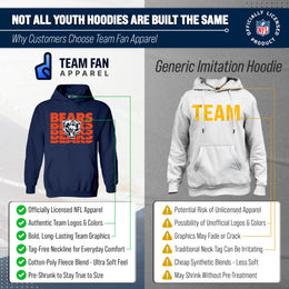 Chicago Bears NFL Youth Repeating Logo Football Fleece Hooded Sweatshirt - Navy