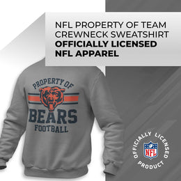 Chicago Bears NFL Adult Property Of Crewneck Fleece Sweatshirt - Sport Gray