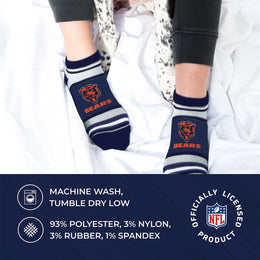 Chicago Bears Adult Marquis Addition No Show Socks - Navy