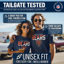 Chicago Bears Adult NFL Diagonal Fade Color Block T-Shirt - Navy