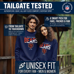 Chicago Bears Adult NFL Diagonal Fade Color Block Crewneck Sweatshirt - Navy