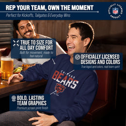 Chicago Bears Adult NFL Diagonal Fade Color Block Crewneck Sweatshirt - Navy