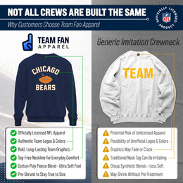 Chicago Bears NFL Adult Unisex Retro Gameday Ultra Soft Fleece Crewneck Sweatshirt - Navy