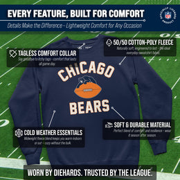 Chicago Bears NFL Adult Unisex Retro Gameday Ultra Soft Fleece Crewneck Sweatshirt - Navy