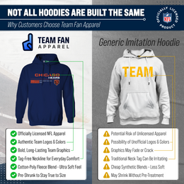 Chicago Bears Adult NFL Speed Stat Sheet Fleece Hooded Sweatshirt - Navy