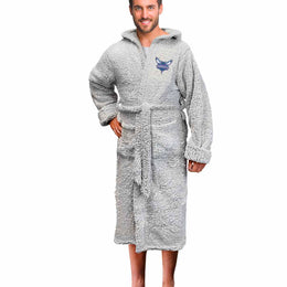Charlotte Hornets NBA Adult Plush Hooded Robe with Pockets - Gray