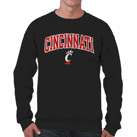 Cincinnati Bearcats Collegiate Adult Tackle Twill Crewneck Sweatshirt - Black