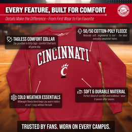Cincinnati Bearcats Adult Arch & Logo Soft Style Gameday Crewneck Sweatshirt - Red