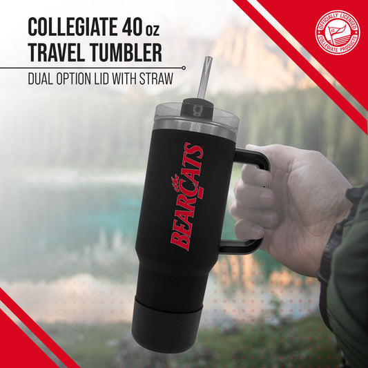 Cincinnati  Bearcats College & University 40 oz Travel Tumbler With Handle - Black