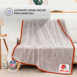 Cleveland Browns NFL Silk Touch Sherpa Throw Blanket - Orange