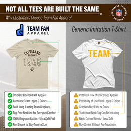 Cleveland Browns NFL Adult Big Date Tag-Less T-Shirt - Natural