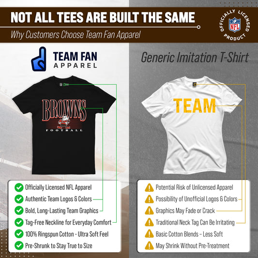 Cleveland Browns NFL Adult Overtime Blueprint Tag-Less T-Shirt - Black