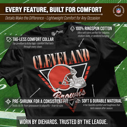 Cleveland Browns NFL Adult Retro Triangle Unisex T-Shirt - Black