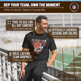Cleveland Browns NFL Adult Retro Triangle Unisex T-Shirt - Black