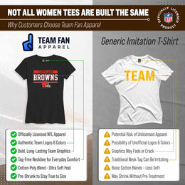 Cleveland Browns NFL Women's Team Block Charcoal Tagless T-Shirt - Charcoal