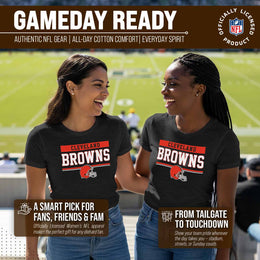 Cleveland Browns NFL Women's Team Block Charcoal Tagless T-Shirt - Charcoal