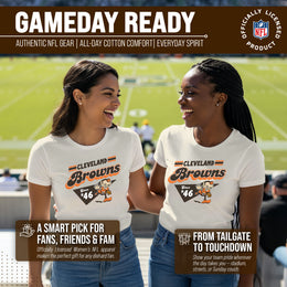 Cleveland Browns NFL Womens Vintage Charm Tag-Less Soft T-Shirt - Birch
