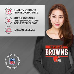 Cleveland Browns NFL Womens Charcoal Crew Neck Football Apparel - Charcoal