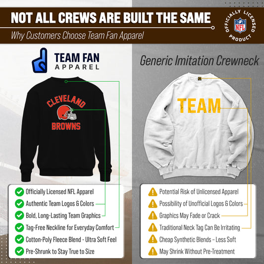 Cleveland Browns NFL Adult Gameday Football Crewneck Sweatshirt - Black