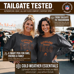 Cleveland Browns NFL Womens Big Date French Terry Slouchy Top - Charcoal