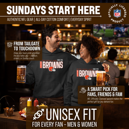 Cleveland Browns NFL Adult Unisex Modern Endzone Soft Fleece Hooded Sweatshirt - Black