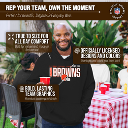 Cleveland Browns NFL Adult Unisex Modern Endzone Soft Fleece Hooded Sweatshirt - Black