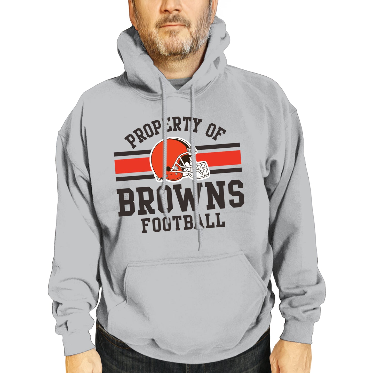 Cleveland Browns NFL Adult Property Of Hooded Sweatshirt - Sport Gray