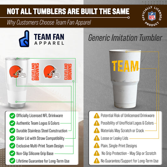 Cleveland Browns NFL 30oz Gameday Stainless Steel Tumbler - White