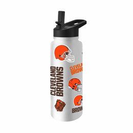 Cleveland Browns NFL 34Oz Native Quencher Water Bottle - White