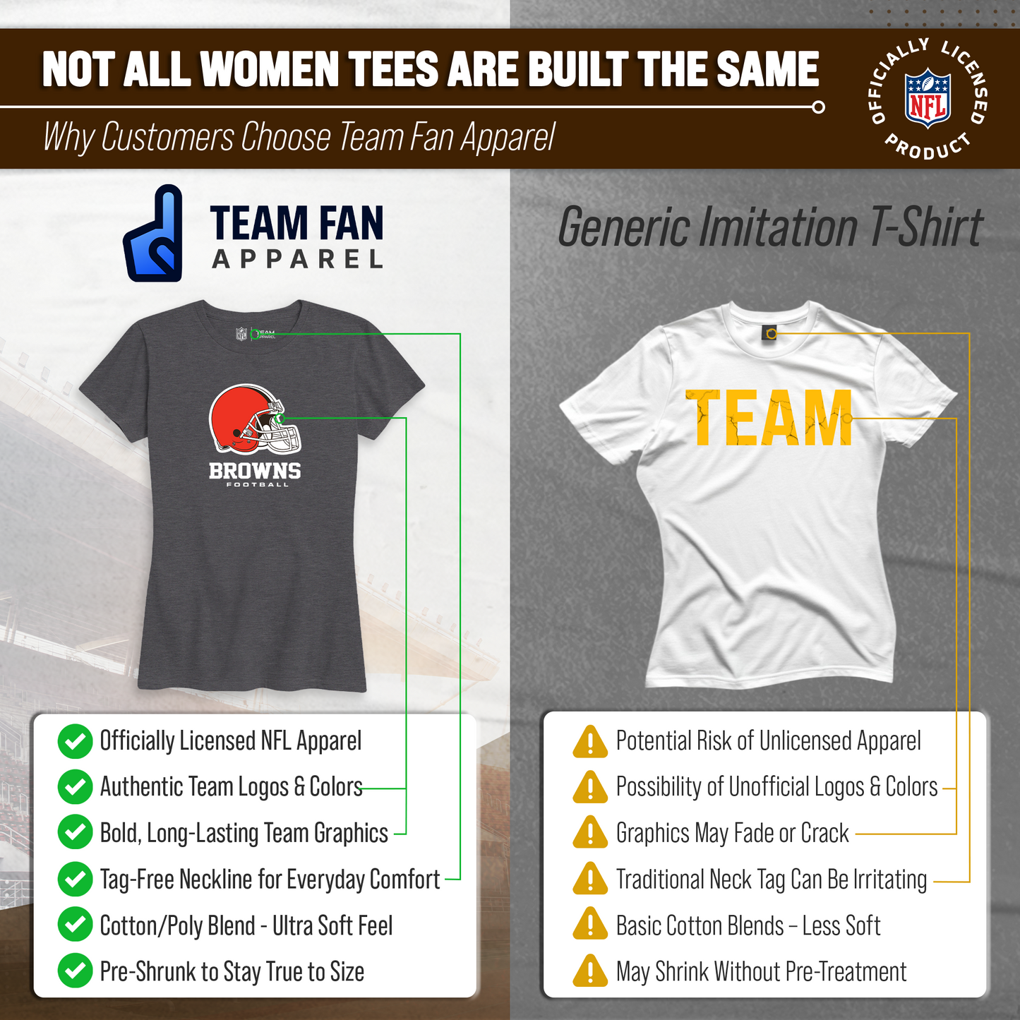 Cleveland Browns Women's NFL Ultimate Fan Logo Short Sleeve T-Shirt - Charcoal