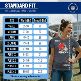 Cleveland Browns Women's NFL Ultimate Fan Logo Short Sleeve T-Shirt - Charcoal