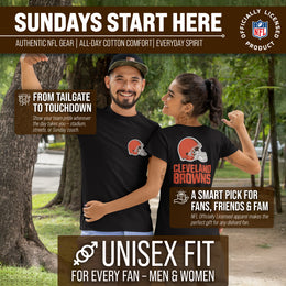 Cleveland Browns NFL Pro Football Final Countdown Adult Cotton-Poly Short Sleeved T-Shirt For Men & Women - Black