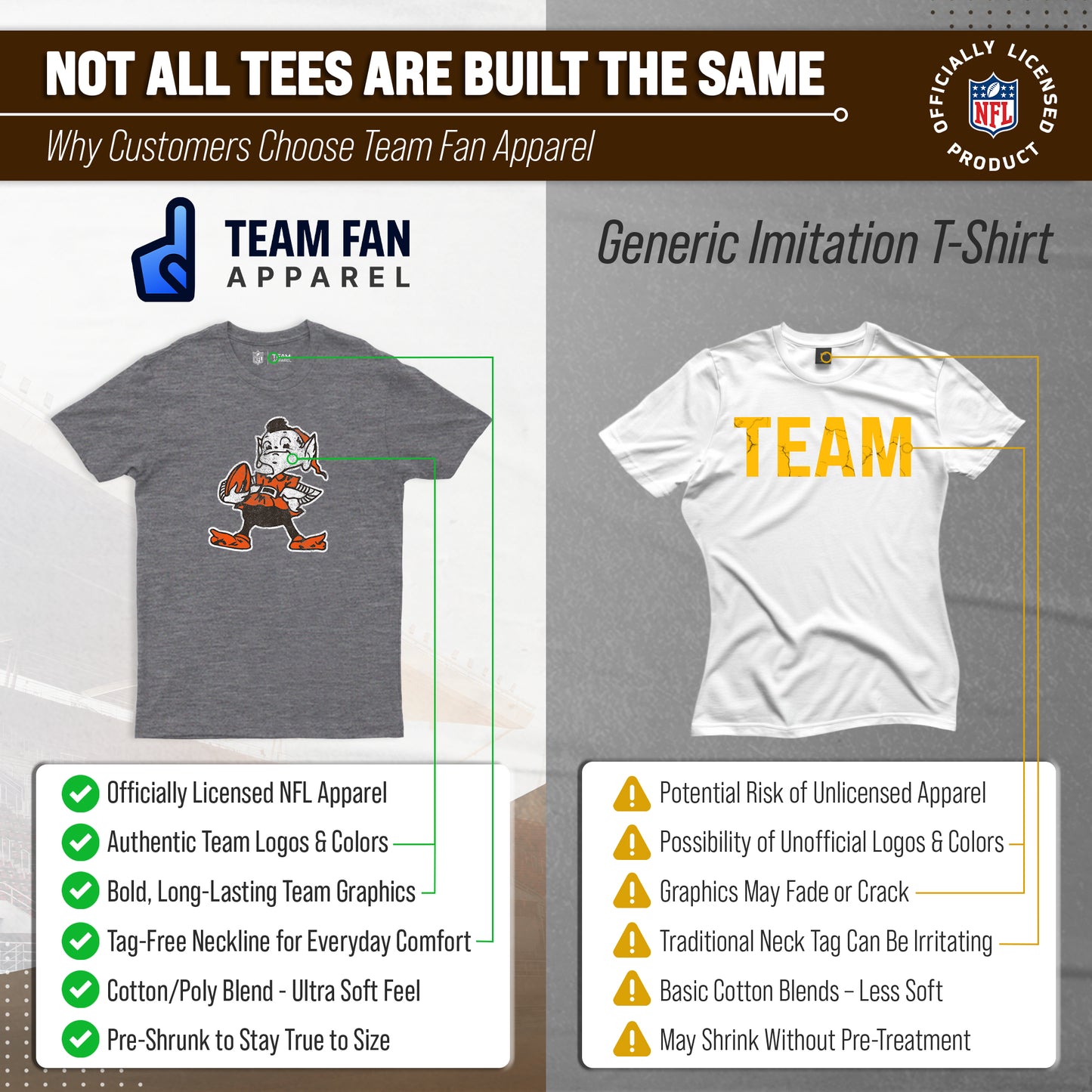 Cleveland Browns NFL Modern Throwback T-shirt - Gray
