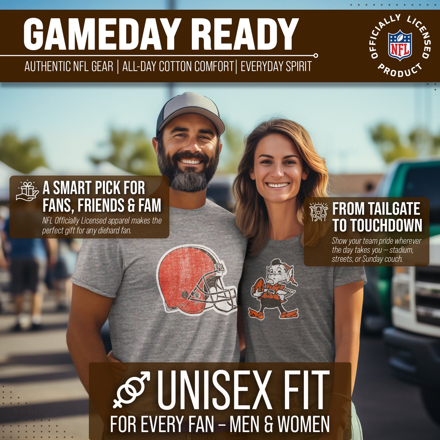 Cleveland Browns NFL Modern Throwback T-shirt - Gray